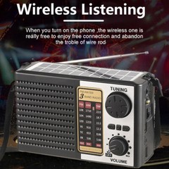 Solar Radio Portable FM/AM SW Digital Bluetooth Speaker MP3 Player Rechargeable