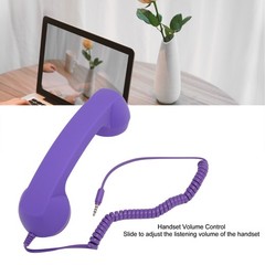 3.5mm Retro Radiation Proof Wired Telephone Handset Purple Cell Phone Handset
