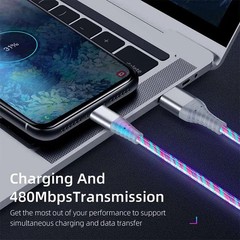 Fast Charging Data Cord Flow Luminous USB Type C Cable 5A Fast Charging Cable Gl