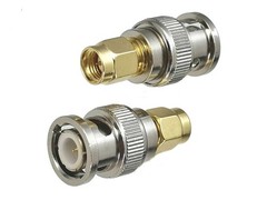 BNC Male Plug to SMA Male Plug RF Coaxial Adapter 50 Ohm Connector