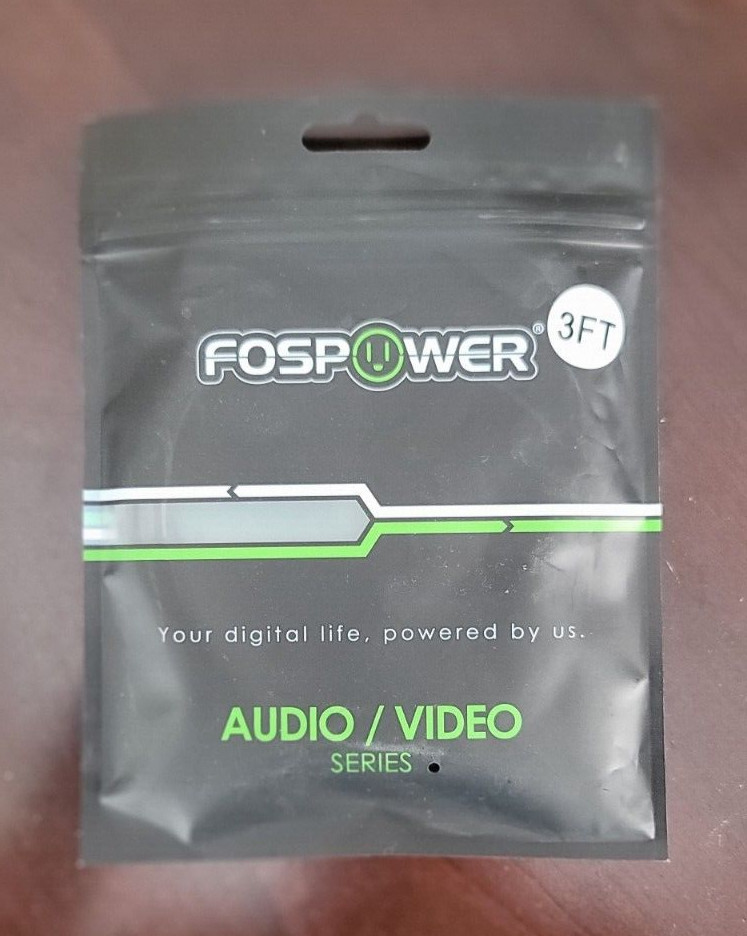 FosPower RCA Y-Adapter (3 Feet), 1 RCA Male to 2 RCA Male Short Y Splitter