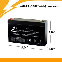 ExpertBattery 6V 7Ah SLA Battery Replacement for Toyo 3FM7 – 2 Pack