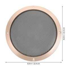 2Pcs Metal ABS Speaker Grill Covers for Car Audio with Golden Round Mesh