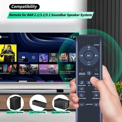Replacement Soundbar Remote with Ergonomic Design – Easy Setup, 40ft Range