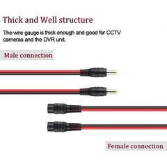5~50Pcs DC Pigtail Power Cords Male Female Barrel Plugs Connectors 5.5mm x 2.1mm