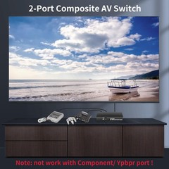 RCA Switch 2 in 1 Out Composite Video L/R Audio Switcher Selector Box 2X1, 2-…