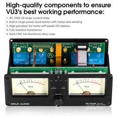 Dual Analog VU Meter 2-way Amplifier/Speaker Audio Switcher Box DB Panel Display