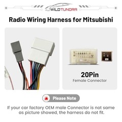 20Pin Aftermarket Android Car Radio Harness Adapter for Mit/Subi/shi 2016