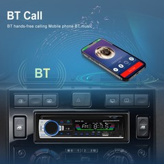 Single 1 DIN Car Stereo Radio MP3 Player Head Unit Audio Receiver BT FM AUX USB