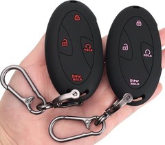 Silicone Key Fob Cover for Hyundai 2024-2026 Tucson Black Red+Black Pink(Button