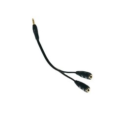 3.5mm AUX Audio Mic Splitter 1 Male to 2 Female Gold Plated Headphone Cable