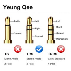 Yeung Qee 3.5mm Aux Cable 1.5 ft, Nylon Braided Male to ft (0.5 m)