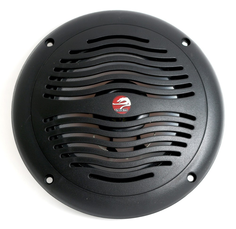 6 1/2″ 2-Way Waterproof Black Marine Speaker – 6.5 Inch Integral Grill RV Boat