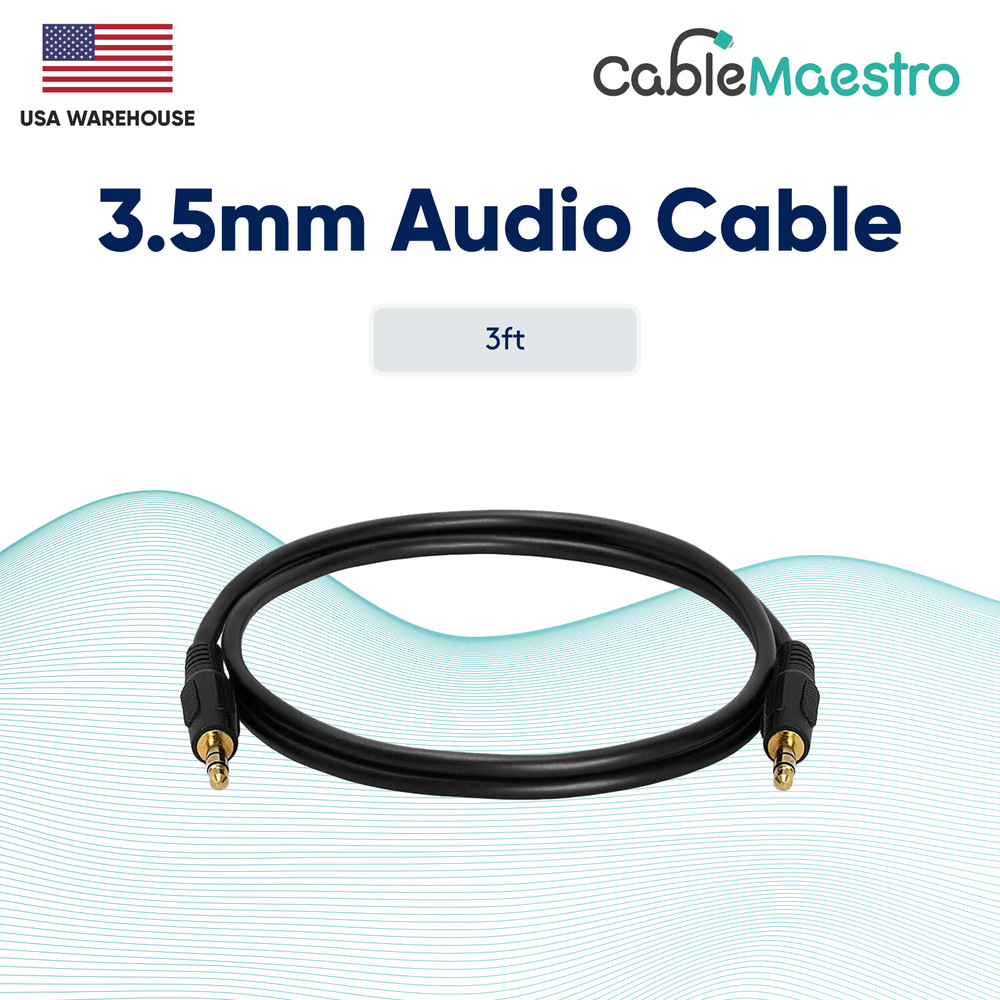 3.5mm AUX Cable Audio Headphone Male to Male 1/8″ Stereo Cord Car iPhone Samsung