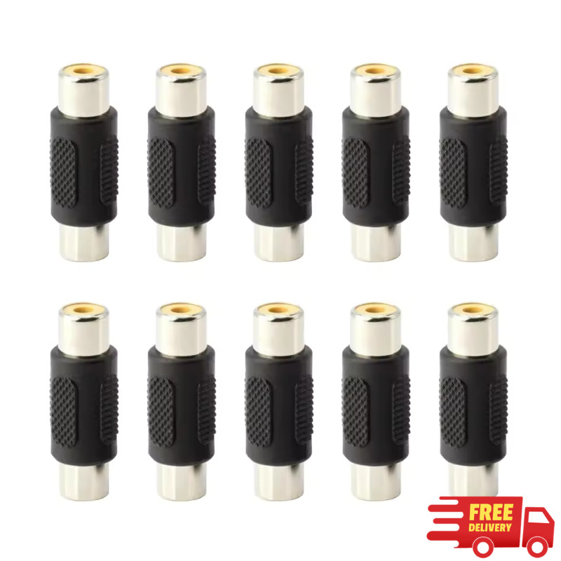 10 Pack AV RCA Audio Video Female to Female Jack Coupler Adapter Connector NEW