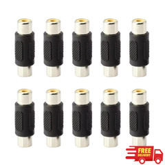 10 Pack AV RCA Audio Video Female to Female Jack Coupler Adapter Connector NEW