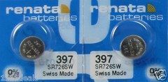 Renata 397 Button Cell 1.55V Batteries 2 Pcs