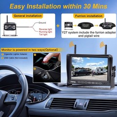 RV Backup Camera Wireless Plug and Play: Pre-Wired for Furrion System Recordi…