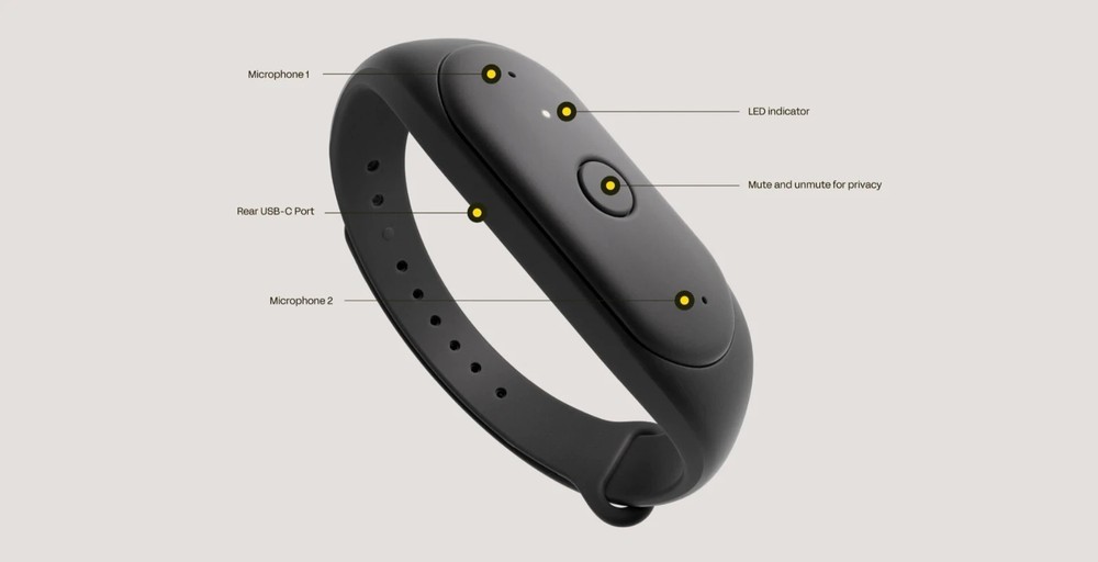 Bee Wearable AI Pin Pioneer Edition Voice Recorder, Wearable Notetaker