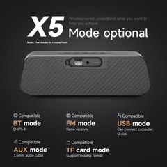 Portble Rechargeable Bluetooth Speaker Bass Sound Desktop Speaker USB/ FM/TF/TWS