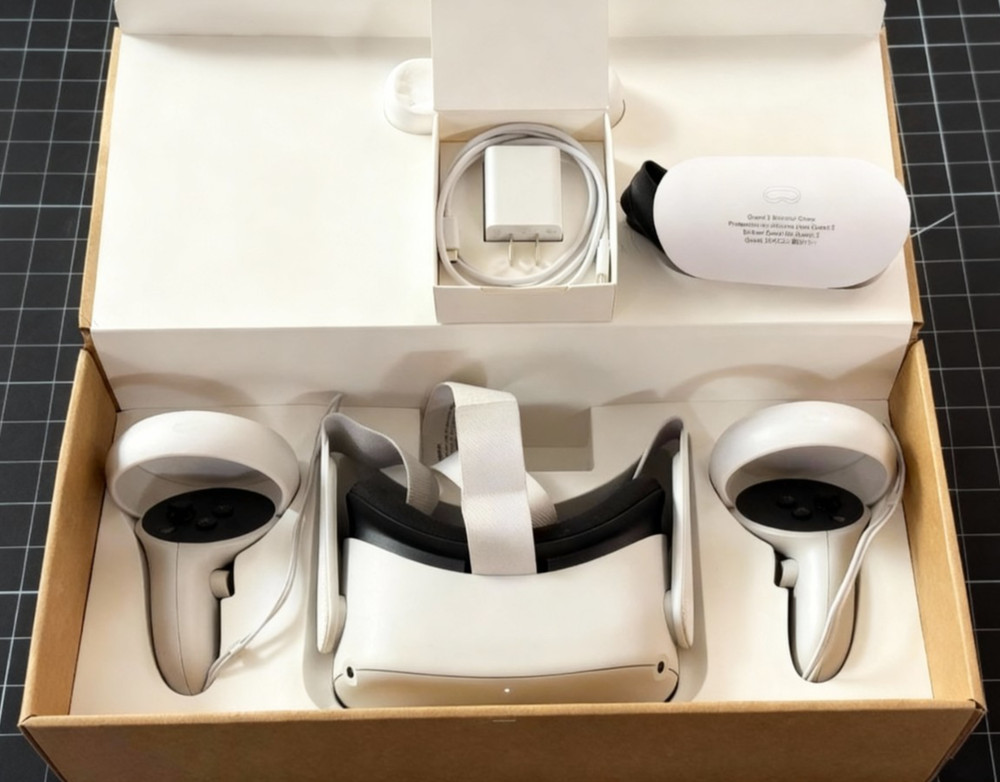 128GB Boxed Meta Quest 2 VR Headset – Excellent Condition w Controllers + Extras