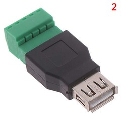 2 Pack Usb 2.0 Plug Replacement 5pin Solderless Screw On Type Usb Terminal Block