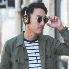 Porta Pro Limited Edition Black Gold On-Ear Headphones with Mic & Volume Control