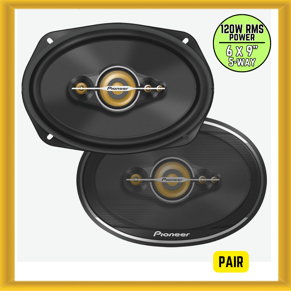 Pioneer TS-A6991F 6 x 9″ 120W RMS Power 5-Way 4 Ohms Coaxial Car Speakers (PAIR)