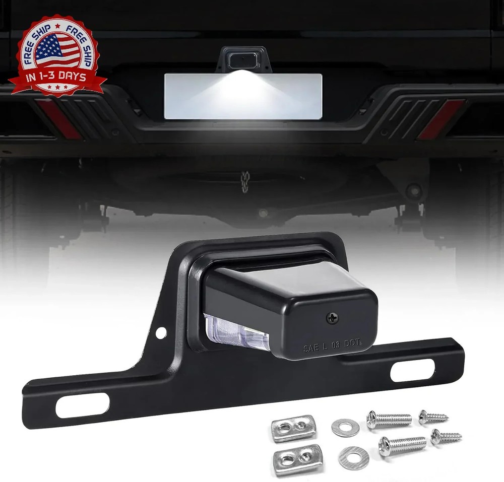 LED License Plate Light with License Plate Holder, Waterproof 12V DC License Tag