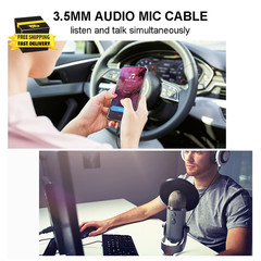 Aux Cord 1Ft, 3.5Mm Aux Cable – Nylon Braided Audio Cable 3.5Mm Male to Male AUX