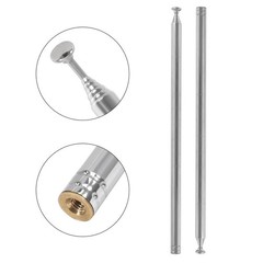 AEDIKO 5pcs M3 Female Antenna Telescopic Thread 7 Sections AM Silver