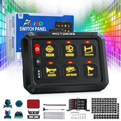 6 Gang Switch Panel 12V ON/OFF LED Light Circuit Control Box Offroad Marine Car