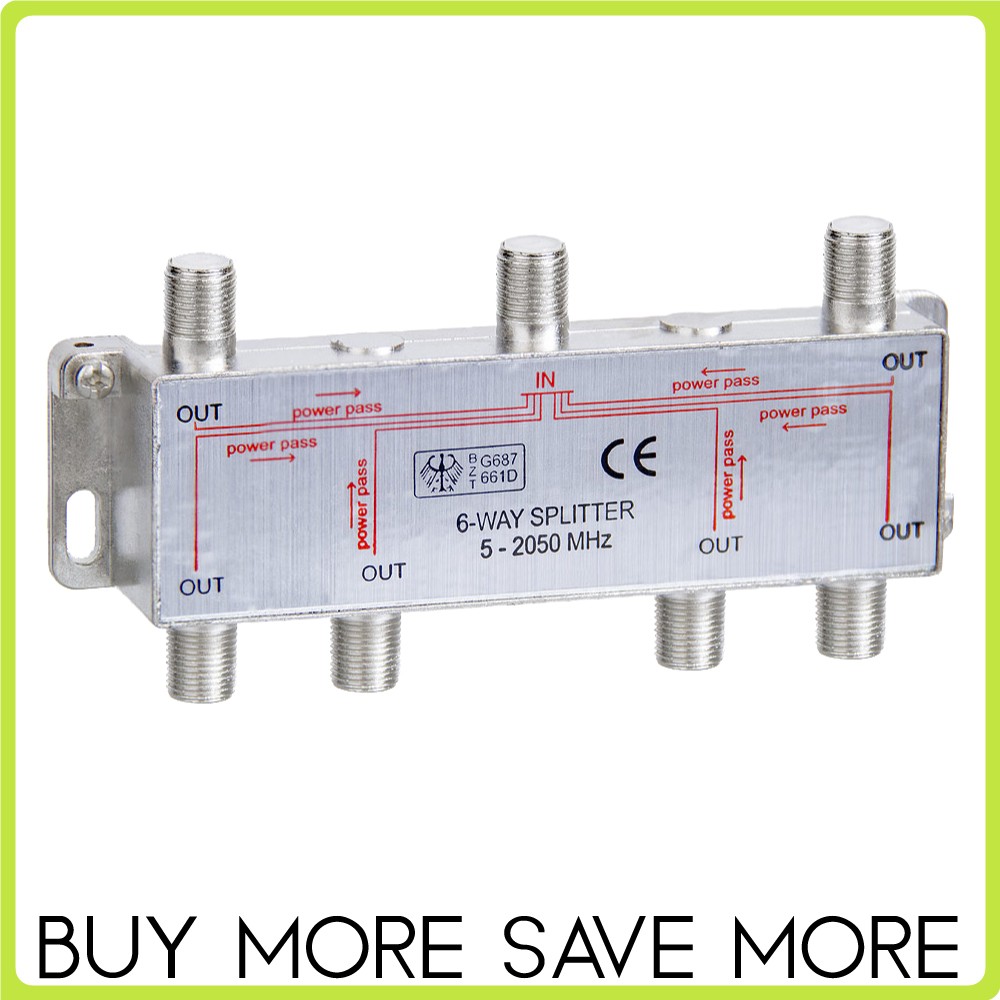 4-Way F-Type Coax Cable Splitter Balanced Digital TV Antenna Satellite Adapter