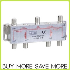 4-Way F-Type Coax Cable Splitter Balanced Digital TV Antenna Satellite Adapter