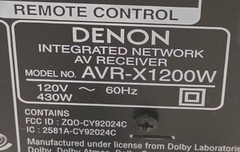 Denon AVR-X1200W 7.2 Channel Dolby Atmos AV Receiver Bundle Remote Tested