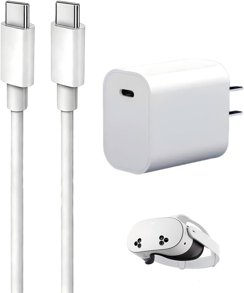 For Oculus Quest 3S 3 2 Charger, 20W VR Fast Charging Cable USB C (ETL Listed)