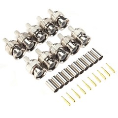 BNC 50 Ohm Crimp Male Plug 10-Pack Suit RG58C/U T&M Probe Extension Cords RoHS 3