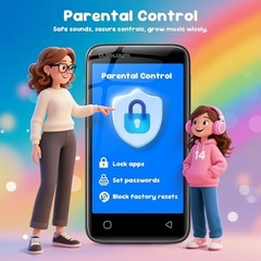 80GB Kids MP3 Player with Parental Controls, WiFi, Bluetooth, 4″ Touchscreen, Su