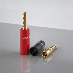 10pcs 24K Gold Plated BFA-Z 4mm Banana Plug Dual Screws Speaker Cable Connectors