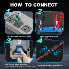 2A 6V/12V Smart Battery Charger Compatible with NOCO Genius Smart Battery Charg