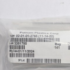 (50-Pk) Putnam Plastics Cylinders Tubes Plastic 02-01-00-2765