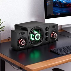 2.1 Channel Desktop Speakers RGB USB 3.5mm AUX for PC Laptop Gaming Bass Control