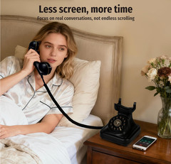Bluetooth Retro Home Phone Speakerphone Black White Pink Hands-Free