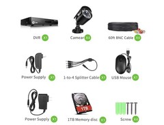 XVIM 8CH DVR H.265+ Outdoor CCTV 1080P 4 Security Camera System IR Night Vision