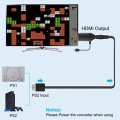For Sony PS1 PS2 to HDMI Adapter Cable Game Console Audio Video Converter Cable