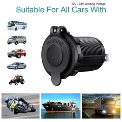 12V Cigarette Lighter Socket Power Outlet Receptacle Plug or Car Marine ATV 2PCS