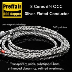 Customized Plug to Dual 2.5mm 8Core Headphone Upgrade Cable for Hifiman 300 he6