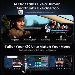ATOTO X10 Floating 10″ 1/2 DIN Android 13 Car Radio GPS Stereo 8+128G OBDII +CAM
