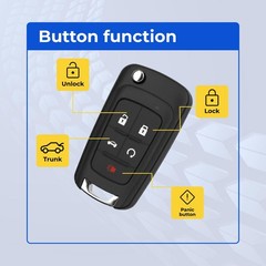 Replacement Flip Key Fob GMC Terrain Keyless Entry Remote Control 13504199 2Pack