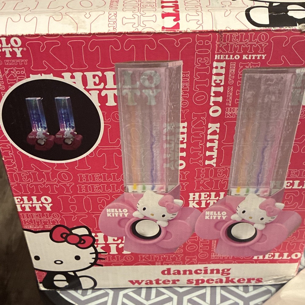 Hello Kitty Dancing Water Speakers 2.0 USB LED Light Show Pink/White